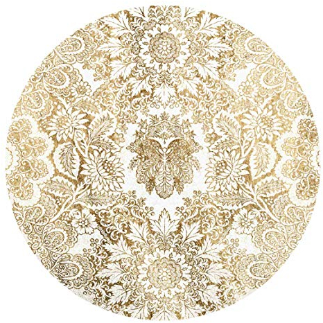 Bilderwelten Runde Tapete selbstklebend - Antike Barocktapete in Gold 50x50cm