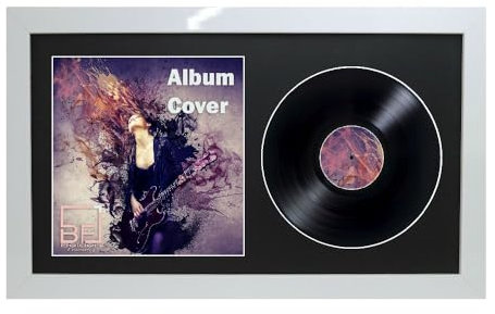 12 / 10 / 7 Double Vinyl LP Record and Album Cover Frame BLACK Mount Memorabilia Wall Display (White Gloss, 72L x 40Wcm 12 Vinyl)