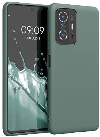 kwmobile Hülle kompatibel mit Xiaomi 11T / 11T Pro Hülle - weiches TPU Silikon Case - Cover geeignet für kabelloses Laden - Blaugrün