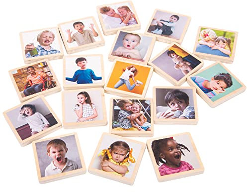 TickiT 73494 My Emotions Wooden Tiles, Brun