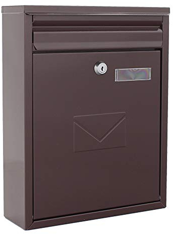 Rottner Briefkasten Como, braun, Zylinderschloss mit 2 Schlüsseln, BxHxT 250x320x85 mm, Befestigungsset, Namensschild, K10348