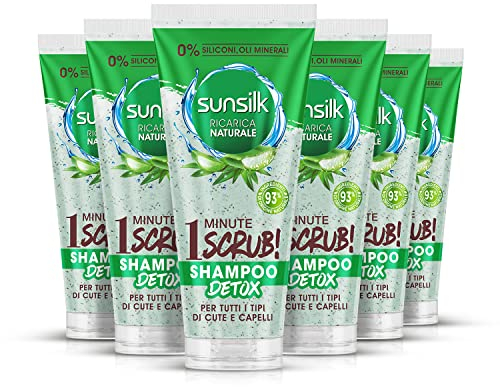SUNSILK Detox 1 Minute Scrub Shampoo für alle Haut- und Haartypen, 200 ml