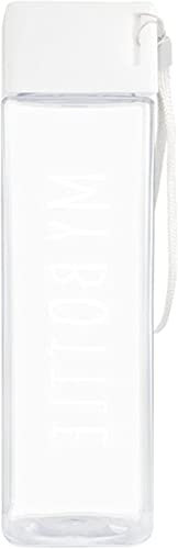 Botella Agua Botella de Agua Taza De Plástico Cuadrada Esmerilada Transparente De 500ML, Taza De Agua Portátil Para Hombre Y Mujer, Botella De Agua Para Deportes Al Aire Libre Garrafa agua Botellas de