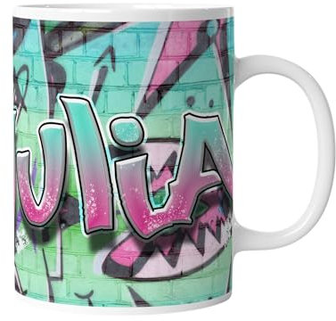 timalo® Coole Tasse Graffiti mit Namen | Gamer Kaffeetasse personalisiert mit Wunschname für Mädchen | mug-28