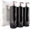 3 x Mrs Hinch PET Empty Refillable Bottles Shampoo Body Wash Shampoo 500ml With Chrome Lotion Tops For Soap Gel Liquid Luxury Bathroom Personalised Dispenser Pump Bottles Set (Black/Rose Gold)