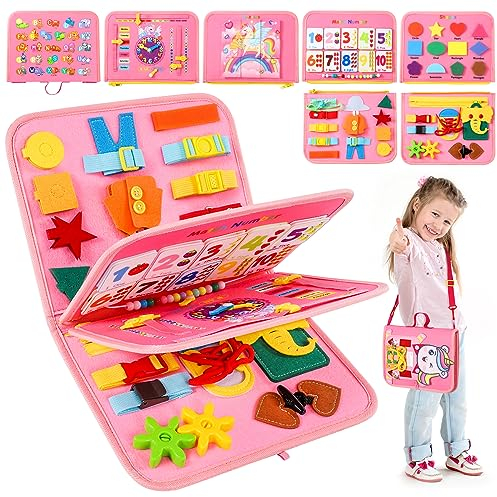 Gontence Spielzeug ab 2 3 4 Jahre - Busy Board - Montessori Spielzeug ab 1 Jahr - Kinderspielzeug Motorikspielzeug Kleinkinder Lernspielzeug Geschenk