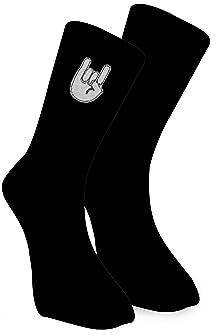 Winkee Rocks - Rockstar Socken | Cool Socks in Größe 41-45 (XL/XXL) | Lustige Socken für Männer & Frauen | Socks mit Motiv | Ideale Weihnachtsgeschenke | Halloween, Karneval, Fasching, Partys