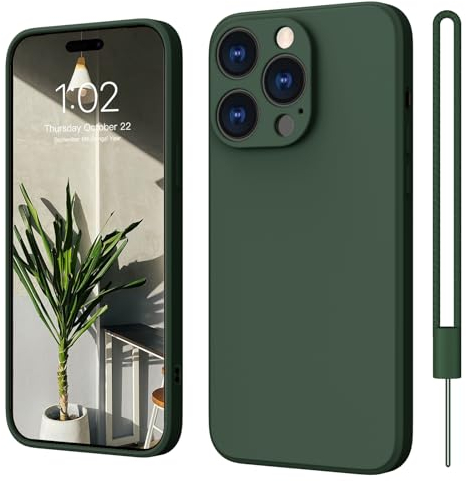 ElestBela iPhone 15 Pro Hülle Silikon Case, Ultra Dünn Slim mit Microfiber, Kratzfeste Rundumschutz Case Schutzhülle Hülle für iPhone 15 Pro 6.1'' Matt Grün