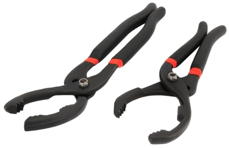 Twilight Garage 2PCS Universal 10 and 12 Long Handle Grip Oil Filter Pliers Set, Adjustable Angle Hand Oil Filter Wrench for Cars Motorcycle Trucks