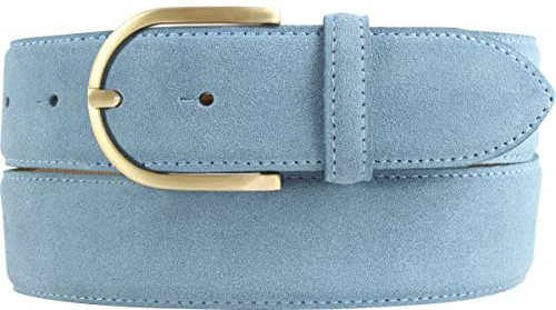 BELTINGER Damen-Gürtel aus Veloursleder 4 cm | Velour-Gürtel für Damen 40mm | Wildleder-Gürtel 4cm mit goldener Gürtelschnalle