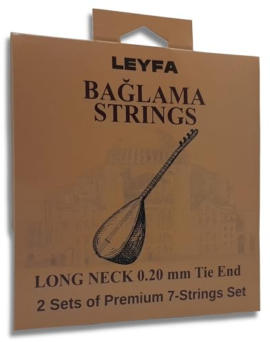 LEYFA Saz Baglama Saiten für türkische Long Neck Baglama Premium Saiten 2 Sets mit 3 Tezene Picks LYFSTR020x2