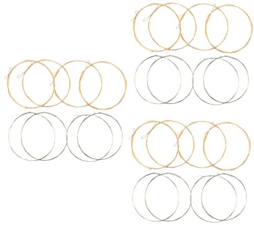 Toyvian 24pcs Mandolin Replacement Strings Premium Steel Mandolin Strings Standard Tension for Sound for Musicians and for Players