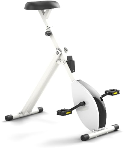 Deskbike – Premium Tischfahrrad – Schreibtisch-Fahrrad für Büro und Zuhause – Heimtrainer – Pedaltrainer – Fitnessgerät – Beintrainer für Zuhause - Bürostuhl - Weiß - 107cm - max. einstellbare Höhe