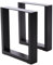 FUKEA Tischbeine Metall 2 Stück Tischfüße Schwarz Tischgestell DIY Möbelfüße für Schreibtisch Couchtisch Esstisch Sitzbank B60 x H72 cm