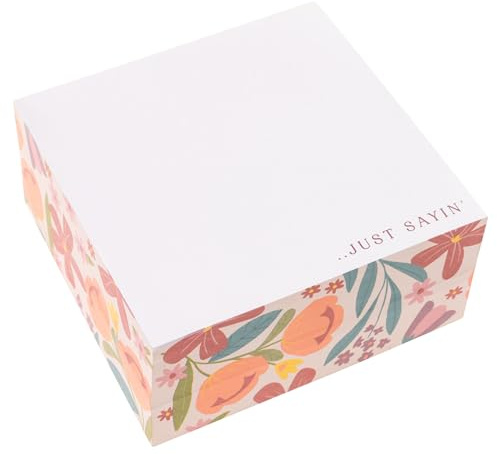 Karma, Block Notepad, 500 Sheet Memo Paper Cube, Non-Sticky Memo Pad Cube for Office, and Home, Sunset Floral
