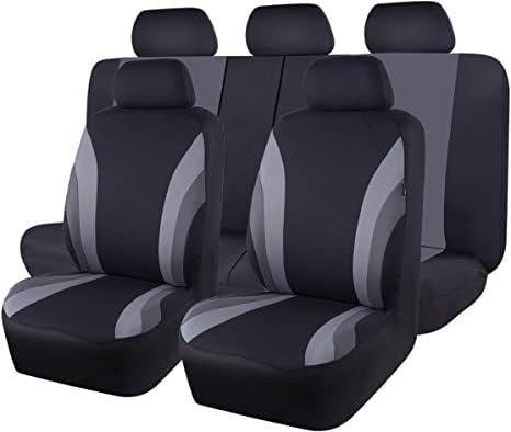 DOYEFZQC AutositzbezüGe Für Caddy V 2020-2022, Auto Sitzbezüge Schonbezüge Set Vordersitze Rückbank Universal Kompletter Satz Autositze Werkstatt Autositzschoner,A/Black