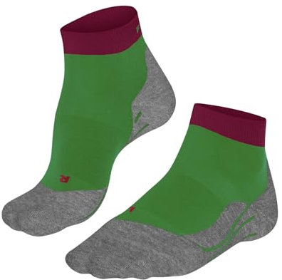 FALKE Women's RU4 Endurance Short W SSO Cotton Anti-Blister 1 Pair Running Socks, Green (Grassgreen 7014), 4-5