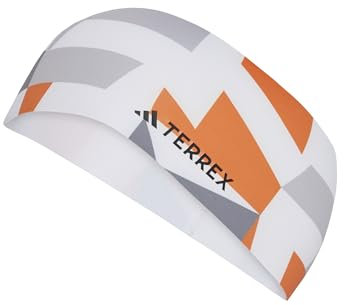 adidas Unisex Terrex Climacool Graphic Headband, White/Semi Impact Orange/Black, L