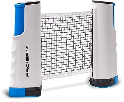 PRO SPIN Filet de Ping Pong Portable pour Jouer Partout - Filet Ping Pong Rétractable pour Toute Table avec Sac de Rangement Pratique Inclus