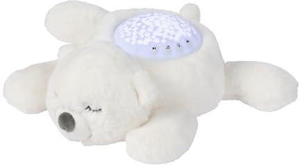 Nattou Veilleuse LED Koala Bear, Projecteur de ciel étoilé, 3 couleurs LED, 5 sons et chansons, Peluche/Polyester, 26 cm, Blanc