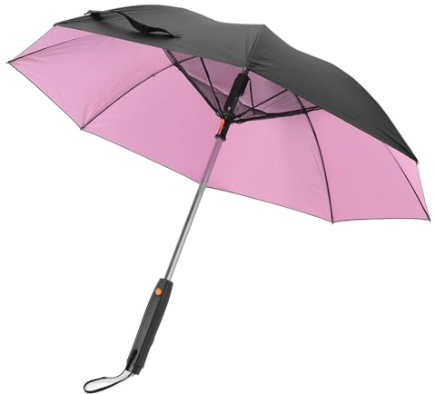 Plyisty Sonnenschirm mit Eingebautem Ventilator und Sprühnebel, UPF 50+ UV-blockierender Regenschirm, für Sommer, Kühlung, Strand, Beschlagen von Umberlla, Batteriebetrieben (Rosa)