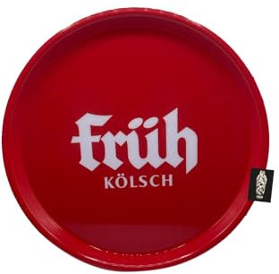 Früh Kölsch Tablett Serviertablett Kellnertablett Rot ca. 37cm Durchmesser