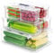 Hikrxya 7 Pack Clear Fridge Organisers Set with Lids, Stackable Refrigerator Organizer Bins Box, Plastic Food Fridge Storage Containers for Kitchen Cupboards Freezer Cabinets Pantry (3 Sizes)