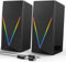 Computer Speakers, Desktop Speakers with 6 Colorful RGB Lights, Headphone Jack, Enhanced Bass and Volume Control, PC Speakers USB Powered & 3.5mm Aux Gaming Speakers for Laptop Monitor PC Tablet Phone