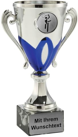 Set di 3 coppe serie 112, argento/blu, 15 cm