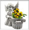 Pflanzgefäß Engel Pflanztopf Grabdeko, Gartendeko Blumentopf Dekofigur, Statue Höhe 29 cm