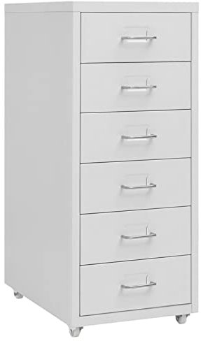 Azzrora Aktenschrank mit Rollen Grau 28x41x69 cm Metall Aktenschränke Ordnerschrank Ordner Schrank Schrank Für Aktenordner Spind Schrank Schließfächer Lagerschrank