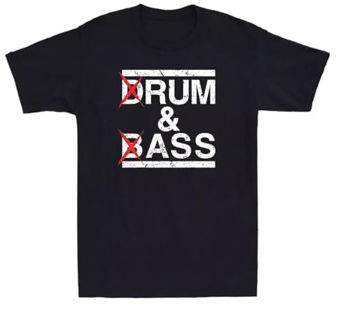 Drum & Bass Rum & Ass Funny Quote Joke Gift Vintage Men's Short Sleeve T-Shirt Black M
