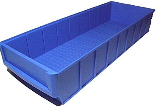 Industriebox rot blau Aufbewahrungsbox robust Kunststoff Regalbox stapelbar Trennstege ideal für Heimwerker und Industrie (blau, 500x183x81 mm)