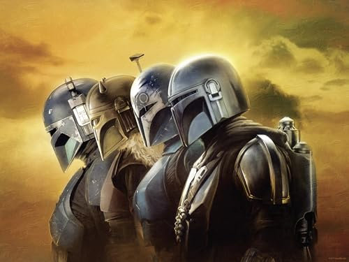 Komar Wandbild- Star Wars The Mandalorian Line Up - Größe 30 x 40 cm - Poster, Kinderzimmer, Dekoration - gerollt ohne Rahmen, Gelb,Grau