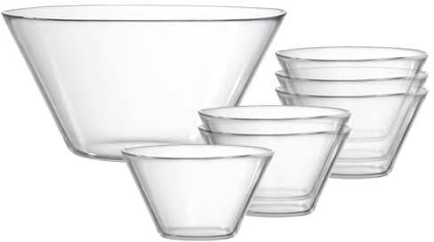 Ritzenhoff & Breker Inga Salat-Set 7-teilig, Salatgeschirr-Set aus Glas, 6 Personen, Serviergeschirr, Spülmaschinengeeignet