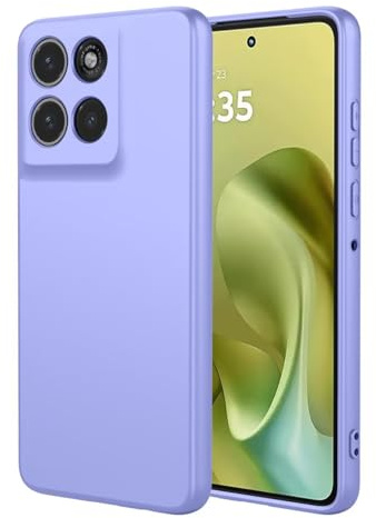 COMAKU Funda Compatible con Motorola Moto G86 5G, Carcasa de Silicona Suave, Tacto Sedoso, Protección de Cámara, con Forro de Terciopelo a Prueba de Golpes Case - Morado
