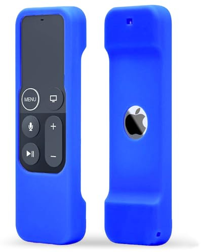 TOKERSE Silicone Case Compatible with Apple TV 4K/HD Siri Remote (1st Gen) - Anti-Slip Shock Proof Soft Remote Cover Case Compatible with Apple TV 4K 5th 4th Gen Siri Remote Controller - Dark Blue