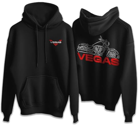Victory Vegas (2003-2018) Hoodie - Motorcycle Rider Sweatshirt for Men & Women, Biker Enthusiast Gift, Black, L