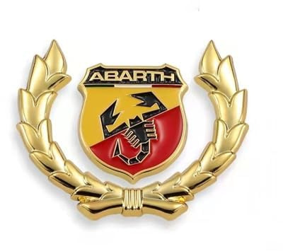 HONGYANFA Auto Aufkleber für Abarth 500 595 695 SS Grande Punto, Auto-Emblem-Abzeichen 3D Metall Auto Logo Auto Styling Tuning Sticker Badge Zubehör Karosserie Emblem