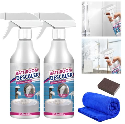 Fleckenentferner für hartnäckige Flecken, 2026 Neu Multifunktional Duschkabinenreiniger, Kalkentferner Dusche Stark WC Reiniger, Badezimmer Reiniger für Kanalisation Toiletten (2)