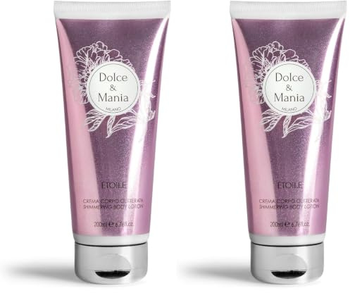 DIAMOND INTERNATIONAL - Dolce & Mania Body Lotion Glitterata Etoile Crema Corpo Profumata Effetto Perlato e Luminoso 200ml (Confezione da 2)