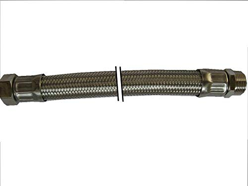 Panzerschlauch, SAUGSCHLAUCH/DRUCKSCHLAUCH, DN25, 1'ÜM x 1'AG, als Saugschlauch für Pumpenanwendungen | Industriequalität aus deutscher Produktion, Schlauchlänge:50cm