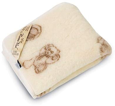 WOOLMARKED Babydecke aus Merinowolle Teddy Bears Baby Decke 140x100 cm Babydecke Baby Blanket Babydecke Naturprodukt