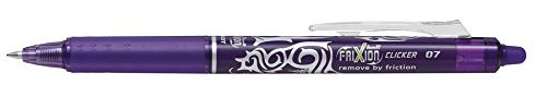 Pilot - Penna a scatto cancellabile, punta da 0,7 mm, decorazione a motivo tatuaggio, inchiostro gel viola