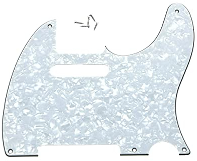 KAISH American Vintage 5 Hole Tele Pickguard TL Guitar Pick Guard Scratch Plate for Tele/Telecaster White Pearl
