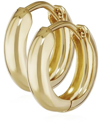 NKlaus Paar Klapp Creolen 333er gelb Gold rund 12,5mm dicke 3,1mm 6472