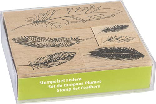Heyda 204888685 Stempel-Set „Federn“ Setgröße 12 x 10 x 3 cm
