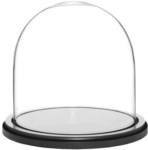 Plymor 20,3 x 20,3 cm Glasglocke (schwarze MDF-Holzbasis)