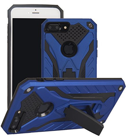 MILAN NICE Phone Case for iPhone 7 Plus/8 Plus Heavy Duty Protective Hard Cover Shockproof Certified with Drop Tested with Smartphone Kickstand (Blue)