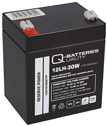 Batería de plomo 12LH-30W 12V 5Ah compatible con NPH5-12, MP1223H, HR1221W USV de alta corriente